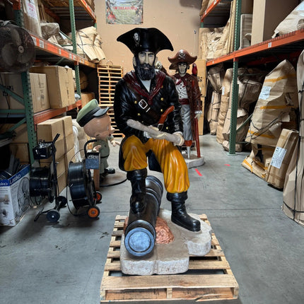Pirate on Cannon Life Size Statue LM Treasures - H