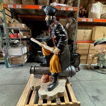 Pirate on Cannon Life Size Statue LM Treasures - H