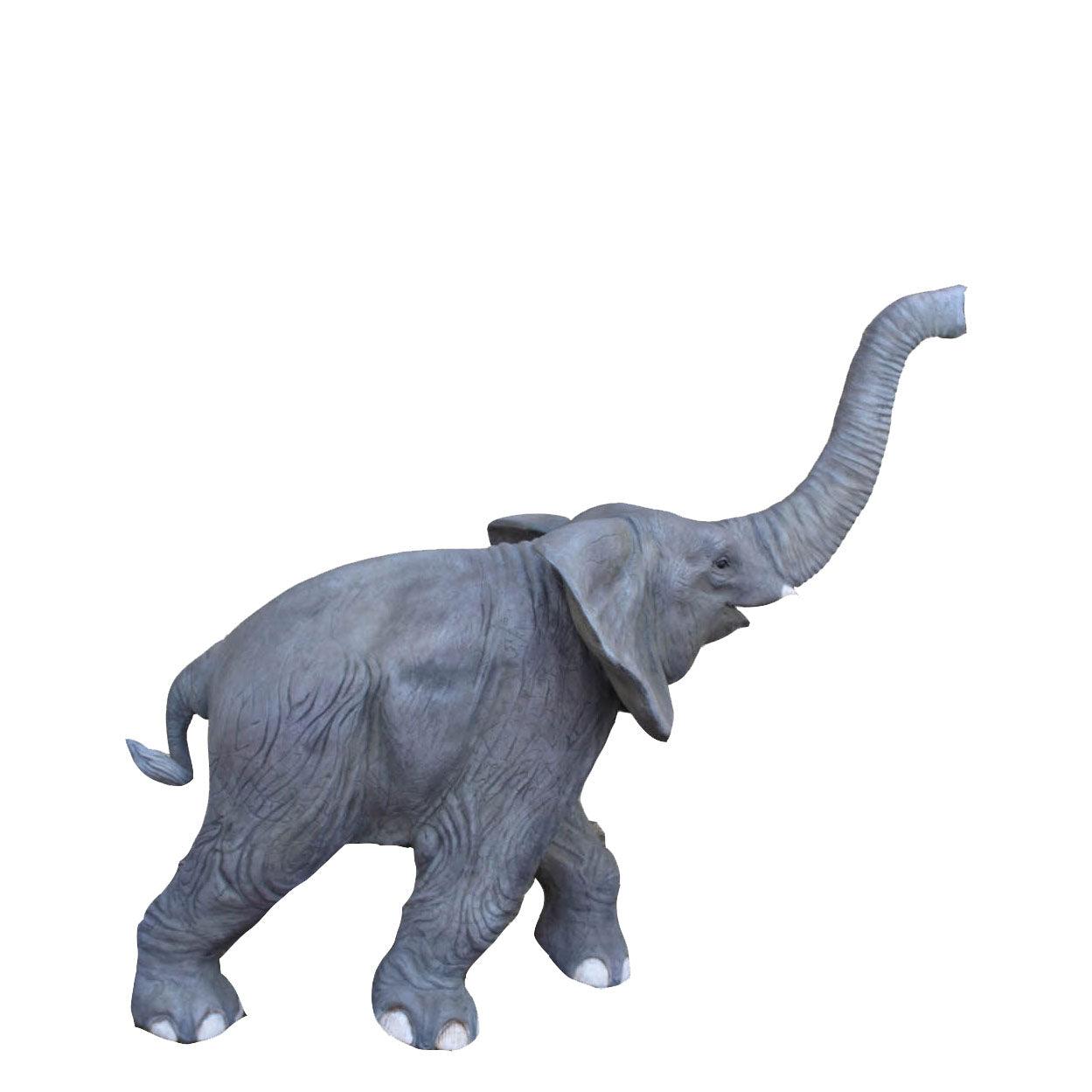 Baby Elephant Trunk Up Safari Animal Statue Decor| LM Treasures