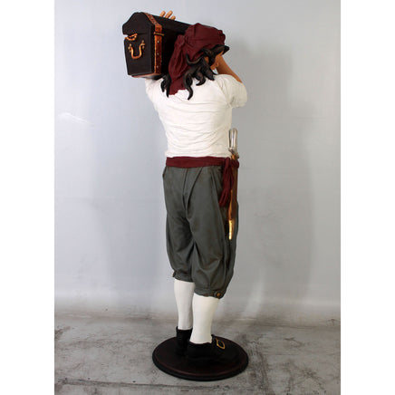 Pirate Captain With Chest Life Size Statue - LM Treasures 