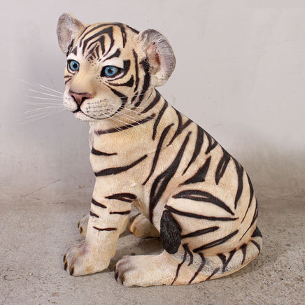 Sitting Siberian Tiger Cub Life Size Statue - LM Treasures 