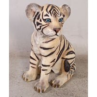 Sitting Siberian Tiger Cub Life Size Statue - LM Treasures 