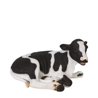 New Born Holstein Calf Laying Life Size Statue