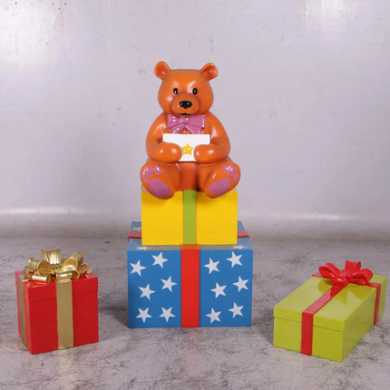 Presents with Bear Life Size Statue LM Treasures - H