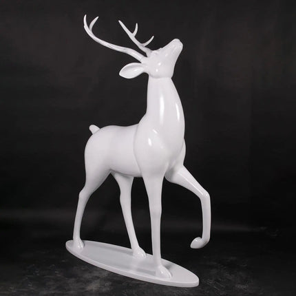 White Royal Stag Deer On Base Life Size Statue LM Treasures - H