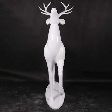 White Royal Stag Deer On Base Life Size Statue LM Treasures - H