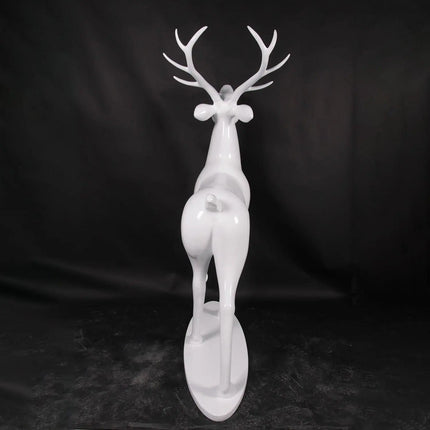 White Royal Stag Deer On Base Life Size Statue LM Treasures - H