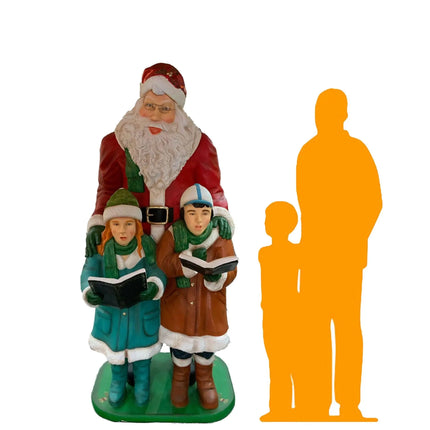 Santa Claus With Children Life Size Christmas Statue LM Treasures - A