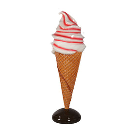 Large Plain Strawberry Soft Serve Ice Cream Statue - LM Treasures 