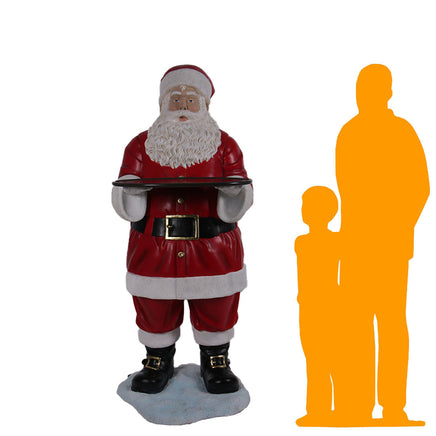 Santa Claus With Tray Life Size Statue - LM Treasures 