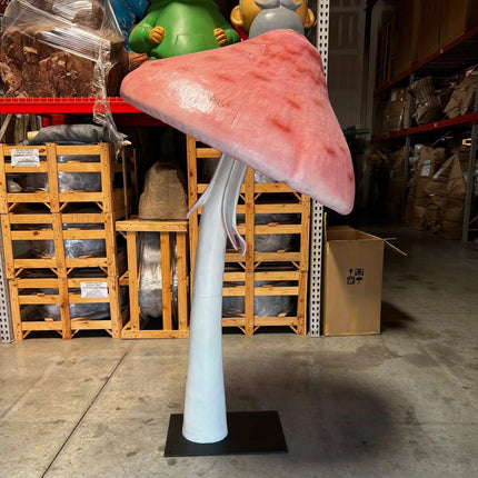 Shimmering Pink Mushroom Parasol Over Sized Statue LM Treasures - H