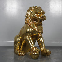 Foo Dog Male On Base Chinese Lion Statue - LM Treasures 