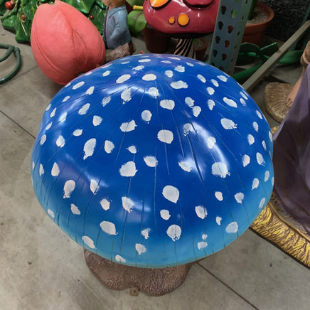 Medium Blue Mushroom Over Sized Statue - LM Treasures 