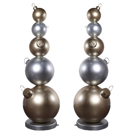 Stacked Christmas Ornaments Over Sized Statues Set of 2 - LM Treasures 