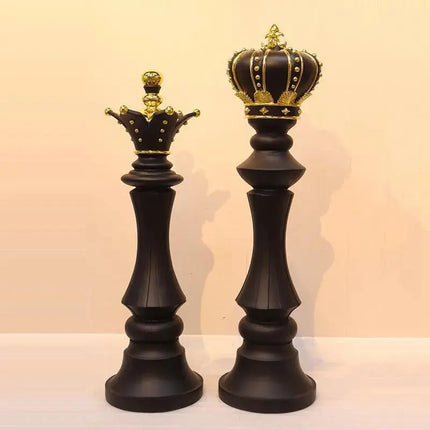 Black Chess Pieces Set of 3 Life Size Statues LM Treasures - H
