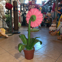 Small Pink Daisy In Pot Flower Statue - LM Treasures 