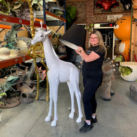 White Baby Giraffe Lamp Statue - LM Treasures 