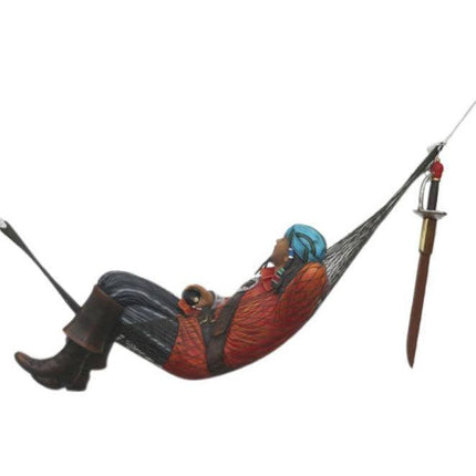 Pirate Hanging in Hammock Life Size Statue - LM Treasures