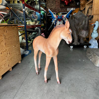 Baby Foal Horse Pony Walking Life Size Statue - LM Treasures 