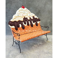 Chocolate Fudge Ice Cream Bench Life Size Statue - LM Treasures 