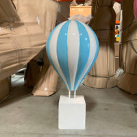 Medium Blue Hot Air Balloon Over Sized Statue