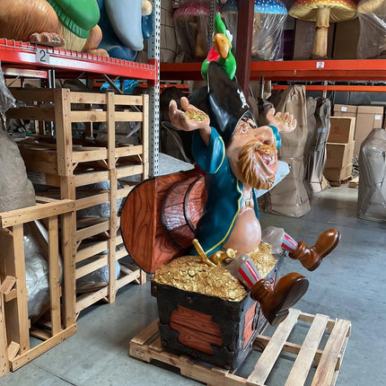 Comic Pirate in Treasure Life Size Statue LM Treasures - T