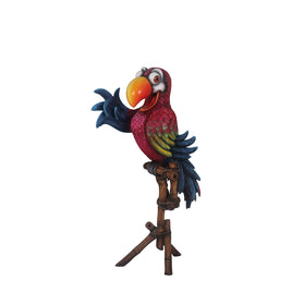 Comic Parrot Statue On Stand - LM Treasures 