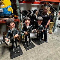 English Rock Band Caricature Set of 4 Statues