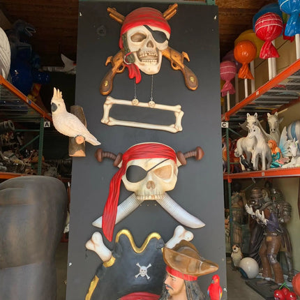 Pirate Skull Gun Sign Statue LM Treasures - A
