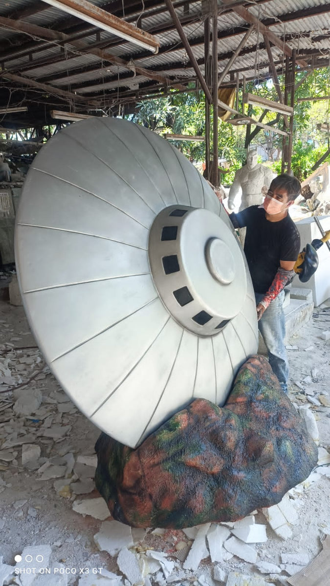 Crashed Alien Space Ship U.F.O. 6ft Life Size Statue| LM