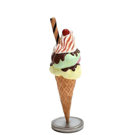 Three Scoop Hot Fudge Ice Cream Over Sized Statue - LM Treasures 