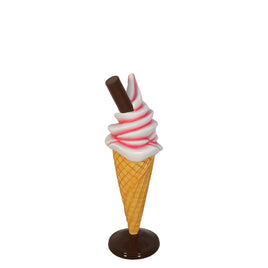 Small Soft Serve Strawberry Ice Cream Over Sized Statue - LM Treasures 