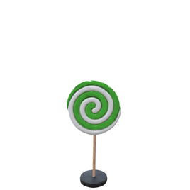 Small Green Twirl Lollipop Over Sized Statue