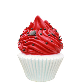 Red Frosting Vanilla Cupcake Over Sized Statue - LM Treasures 