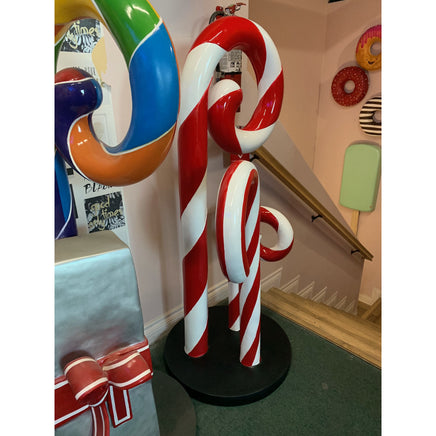 Peppermint Swirl Candy Cane Trio Over Sized Statue - LM Treasures 