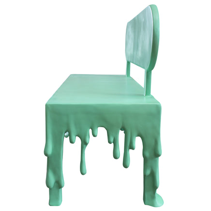 Mint Green Melting Drip Bench Exclusive Life Size Statue - LM Treasures 