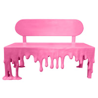 Pink Melting Drip Bench Exclusive Life Size Statue - LM Treasures 