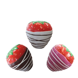 Set of 3 Chocolate Covered Strawberry Statues - LM Treasures 