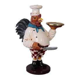 Small Rooster Cook Butler Statue - LM Treasures 