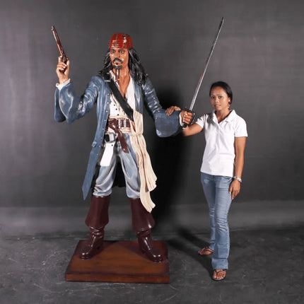 Pirate Captain Jack With Gun Life Size Statue LM Treasures - GP