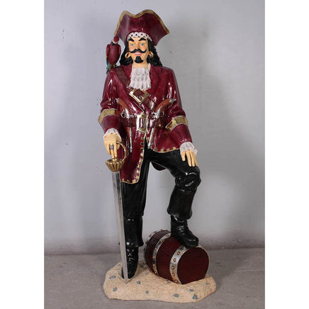 Pirate Captain Morgan With Barrel Life Size Statue - LM Treasures 