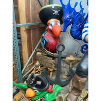 Comic Pirate Parrot Statue On Stand - LM Treasures 