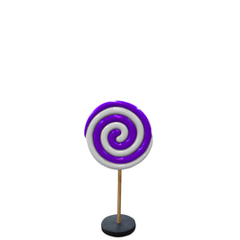 Small Purple Twirl Lollipop Over Sized Statue