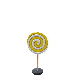 Small Yellow Twirl Lollipop Over Sized Statue