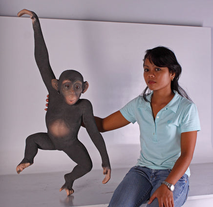 Monkey Chimpanzee Hanging Life Size Statue - LM Treasures 