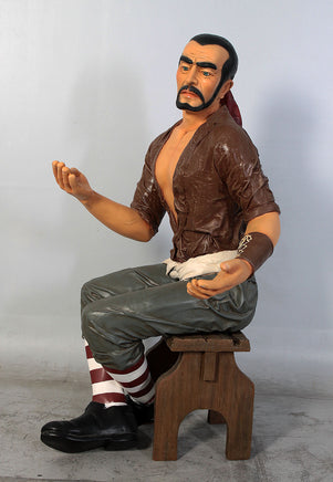 Sitting Pirate Carlos Life Size Statue - LM Treasures 