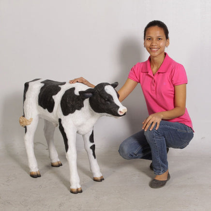New Born Holstein Calf Life Size Statue - LM Treasures 