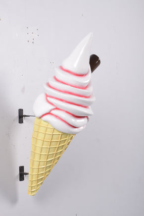Hanging Soft Serve Strawberry Ice Cream Over Sized Statue - LM Treasures 