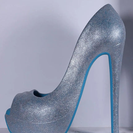 Blue Stiletto High Heel Shoe Over Sized Statue LM Treasures - H