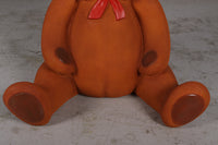 Brown Teddy Bear With Bow Over Sized Statue - LM Treasures 